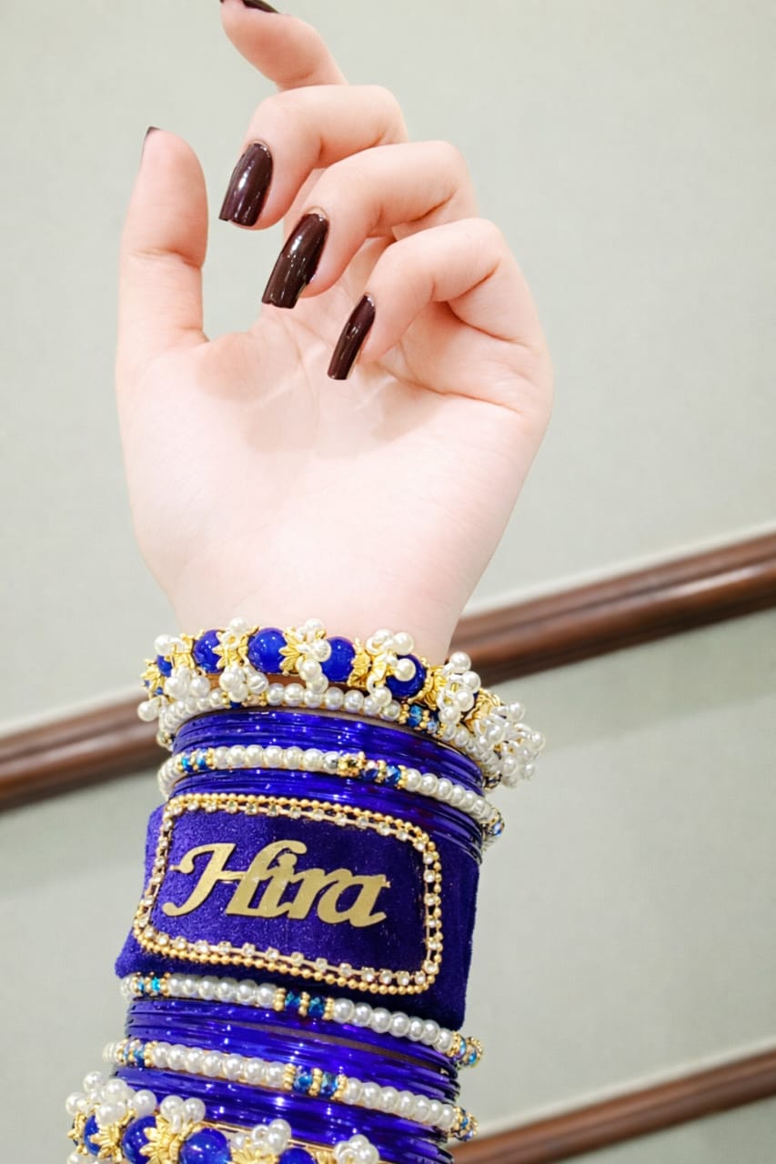 Zarqash Red Bangles with Name Customize