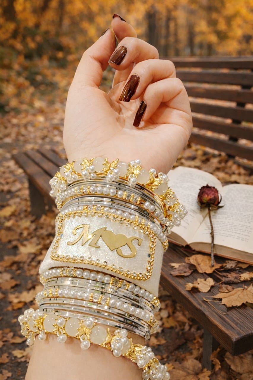Creamy white Pearl Signature Bangles